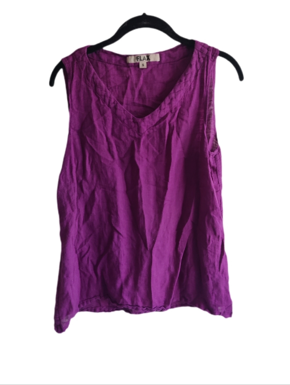 FLAX linen Magenta Lightweight Summer Shirt Sleeveless